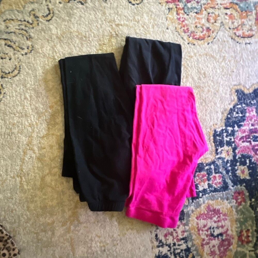 Lot of 3 Girls’ Cotton Leggings – Size M (7/8)